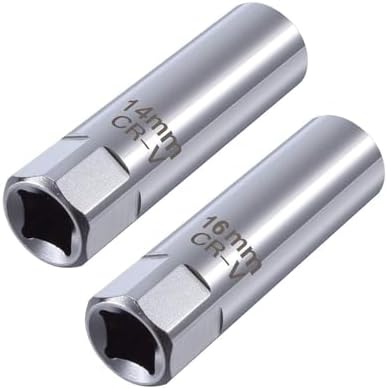 スパークプラグスパナ ジョイントユニバーサルソケット 12角薄壁 3/8(9.5mm)挿入角 ロープロファイル 輸入車などのプラグ交換用 2個セット