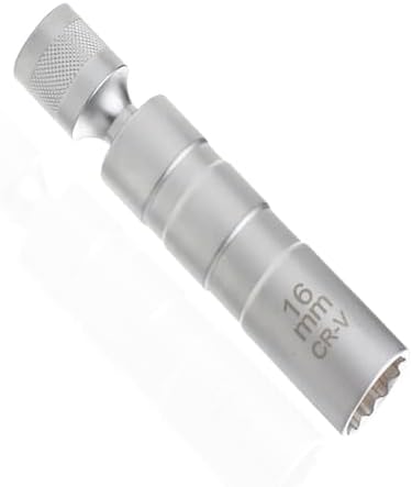 スパークプラグレンチ 16mm プラグレンチ ユニバーサルソケット 360度回転 12角薄壁 磁気ユニバーサル..