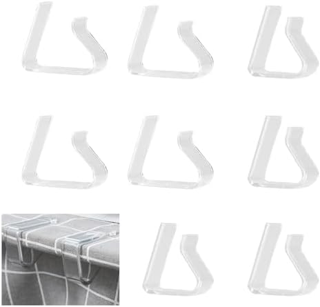 固定用 テーブルクロスクリップ クリアータイプ 滑り止め 防風対応 【8 個入り 4 大 4 小】