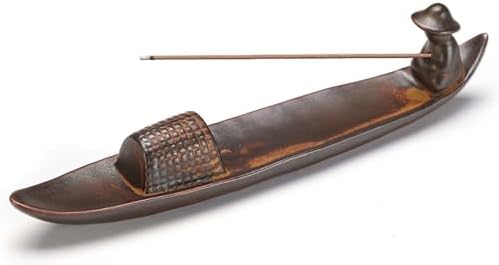 線香立て 横置き 線香皿 お香置き 線香立て 装飾用 瞑想用 癒やし香炉 室内用 漁船モチーフ 約25*4.3*5.5CM 約170g