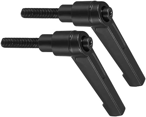 M6 x 25 mmオスネジ 調整可能 クイックリリース ロック回転 ボルトノブ ブラック 旋盤機械用 2個