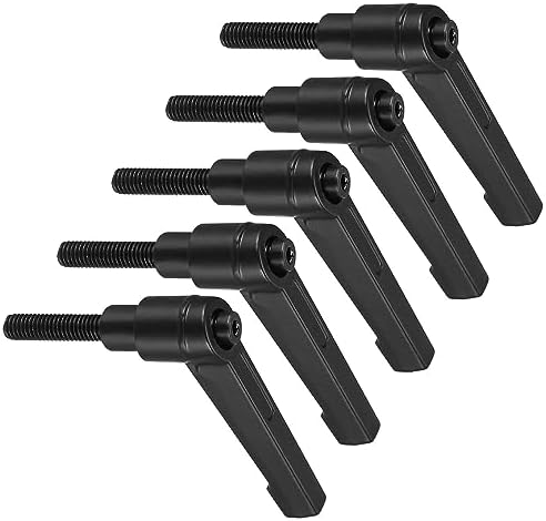 M6 x 25 mmオスネジ 調整可能 クイックリリース ロック回転 ボルトノブ ブラック 旋盤機械用 5個