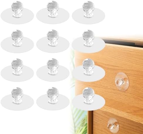 樂天商城 - 取っ手 透明 5*2.3cm 円形 12個 セット 室内外対応 引き出し取手 簡単設置 両面テープ式