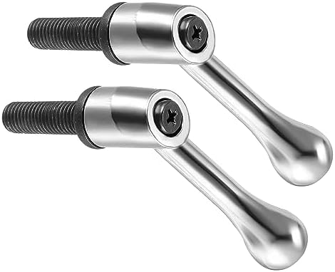 クランプレバーハンドル M12 x 40 mmオスネジ 調整可能 クイックリリースロック回転ボルトノブ シルバ..