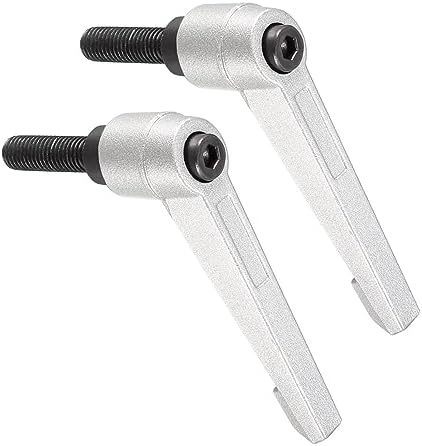 回転ハンドル クランプバー M10 x 35mm オスねじ 調整可能 クイックリリース シルバートーン 旋盤機械..