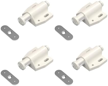 Rakuten - プッシュラッチ マグネット式 シングル ショート 19x33x38mm 4個入り ABS厚肉設計 キャビネット、引き出し、オーディオラック、収納家具DIY用 ネジ付き