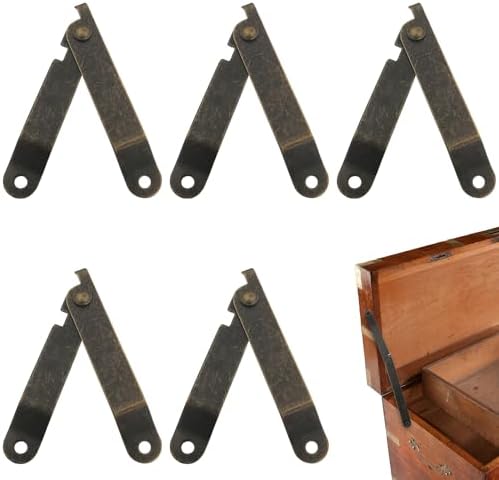 Rakuten - サポートヒンジ 折りたたみヒンジ 折りたたみサポートヒンジ 【5点セット】家具メンテナンス 開口部 金属材料 360度回転式 家具補修 金具 長さ66mm 幅11mm ブロンズ