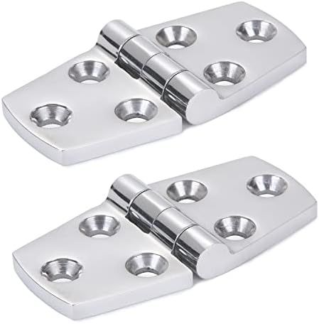 樂天商城 - ハッチ 金具 ヒンジ 蝶番 ステンレス 船舶 シルバー 蝶番 ボート ヒンジ ちょうつがい 丁番 屋外 SUS316 38*76mm（2個入）