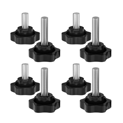 Rakuten - スターノブ クランプノブ 8個入 M6*10mm+M6*20mm ノブ ねじ ハンドルネジ 雄ネジ ローレット グリップスター 交換用 クランプナット