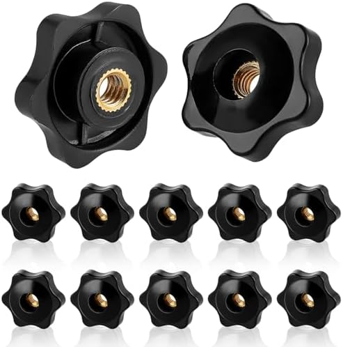 スターノブナット 12個セット M6*32mm 貫通タイプ めねじスターノブ めねじ ハンドグリップ クランプナ..