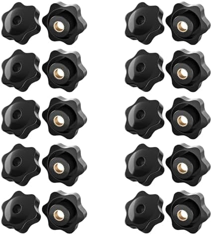 Rakuten - 20個セット スターノブナット めねじスターノブ クランプナット メス スレッド 手 グリップ ハンドグリップ (貫通タイプ, M5)
