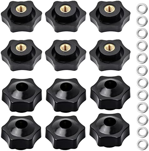 12個セット スルーホール スターノブ プラスチックヘッド クランプハンドル 工作機械用 自分のDIY ドリ..