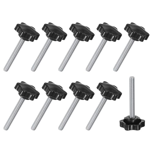 Rakuten - 10個パック M8x60mm 雄ねじ手締めネジ 機械/電子機器/家具/傘ベース用 [38mm 黒]