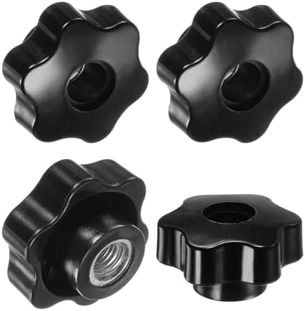 6スターノブ M12スレッド48mm六角ヘッドスルーホールクランピンググリップハンドル 機械/電子/木工用 ..