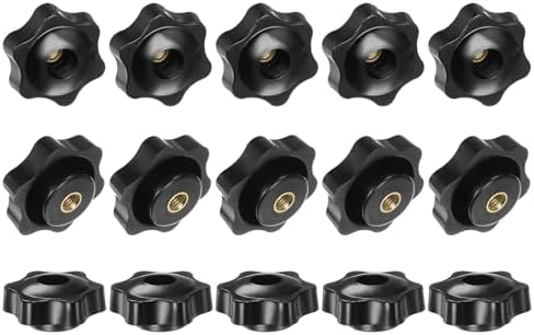 15パック M6スレッド38mm六角ヘッドスルーホールクランピンググリップハンドル 機械/電子/木工用 真鍮..