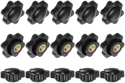 15パック6スターノブ M6スレッド25mm六角ヘッドブラインドホールクランピンググリップハンドル 機械/電..