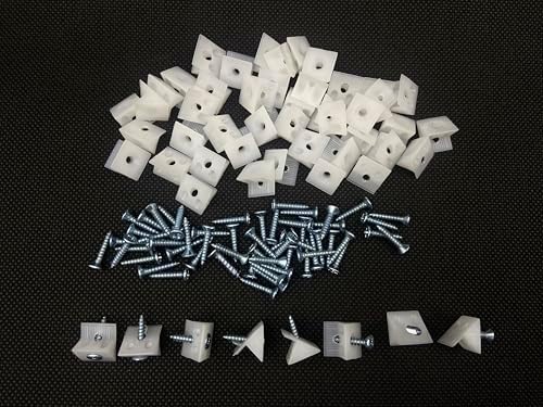 Rakuten - プラスチック アングル ブラケット 50個セット - 透明 軽量 頑丈 ネジ付き 棚ダボ 棚受け金具 家具補修 交換可能