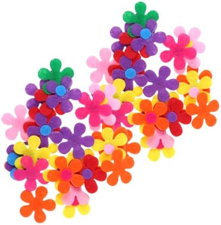 100個 手作りの花の形のフェルト 布梅用品 不織布ファブリック 五弁のフェルトの花