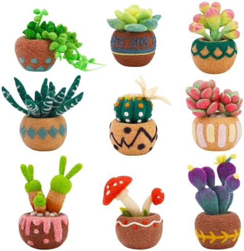 多肉植物 ニードルフェルトキット 9点セット 手芸キット DIY素材 初心者向け 手作りクラフト