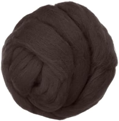 ウールロービング糸 150 g/5.3OZ ソフトなフェルティングウール チャンキーロービング糸 ニードルフェルティング 編み物 毛布 紡績 織り DIY クラフト ディープ茶色