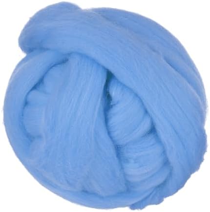 フェルティングウールバルク（100g/3.5oz） 天然ウールニードルフェルティングウール 織り 手芸 DIY作品用 ライトブルー