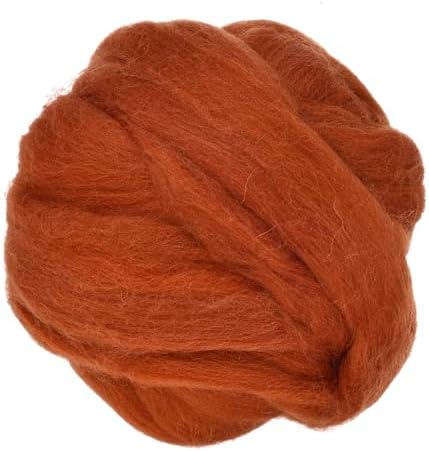 フェルティングウールバルク ニードルフェルティングウール 織り 手芸 DIY作品用 レッド茶色