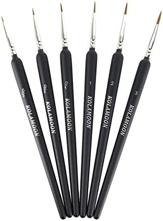 6本極細面相筆 画筆 細筆 塗装 油絵筆 絵の筆 勾線筆 プラモデル塗装筆 模型用筆 水墨画 水彩画 日本画