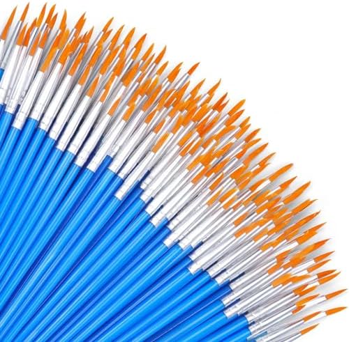 丸筆 極細 絵筆 100本セット 16.5cm 画材筆 水彩筆 プラモデル 塗装 水彩画 油絵 アクリル画 ペイント