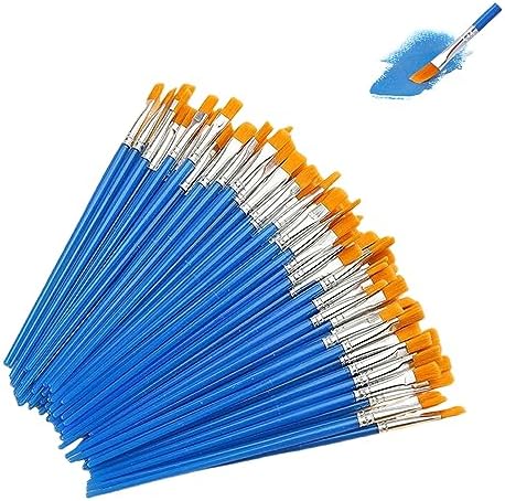 平筆 絵筆 水彩筆 画材筆 ナイロンの毛 塗装 油絵 アクリル画 水彩画 DIY ネイル アート プラモデル 文房具 学生 初心者 筆 100本セット