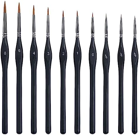 画筆セット 10本セット 面相筆 勾線筆 極細 筆 水彩筆 水彩画 水墨画 日本画 使いやすい ペイントブラシ アクリル筆 プラモデル塗装筆 美術画線筆