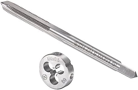 Rakuten - M4 x 0.5スレッド セット メートル系高速度鋼小ねじタップと丸ダイスツールキット アプリケーション:ネジ切りタッピング修正用