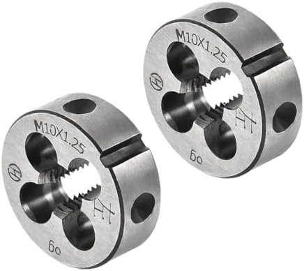 Rakuten - ラウンドスレッド修復ダイ M10x1.25 外径30mm 左手円筒パイプスレッド加工ツール 4つのチップ穴付き - 2個セット