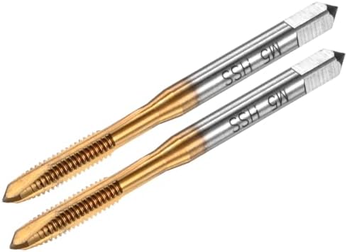 樂天商城 - M5x0.8mm メートルねじタップ 高速度鋼製 チタンコーティング 全長63 mm ストレートフルート 右ねじ 用ねじ切り工具