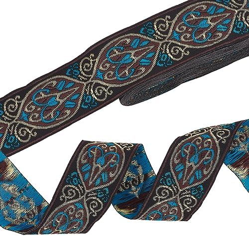 刺繍入り織りリボン エスニックレース ジャカードリボン ミシン編みの縁 DIY衣類アクセサリー装飾 カー..