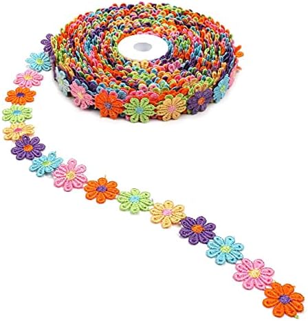 Rakuten - カラフル 花柄 レースリボン 幅26mm 長さ13m ハンドメイド 手芸用品 DIY アクセサリー