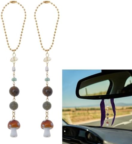 キノコ 飾り 2個セット ウィンドウチャーム 車用 吊り下げ装飾 カーアクセサリー