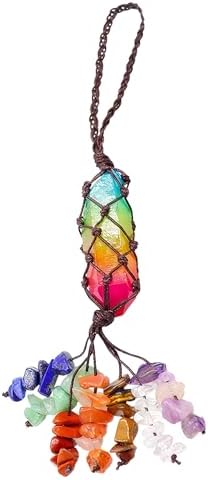 7 チャクラ 天然クリスタル ハンギングオーナメント 風水 デコレーション カーチャーム ホーム用