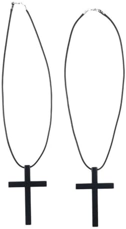 バックミラー用 クロス吊り下げオーナメント 2個 金属製 クロスペンダント 車吊り下げアクセサリー 車 トラック 家の装飾用 ファッションペンダントチャーム(ブラック)