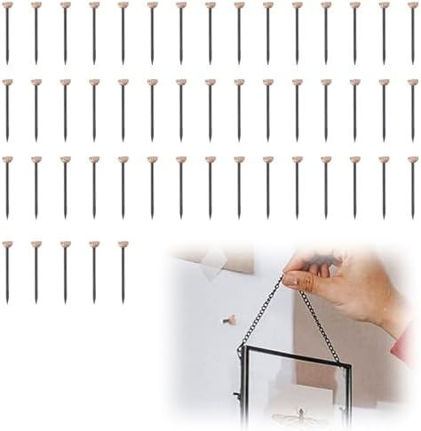 Rakuten - 装飾用 釘 50個セット 壁掛けフック用 各種装飾に最適 呼び径1.3mm 長さ25mm 収納ケース付き