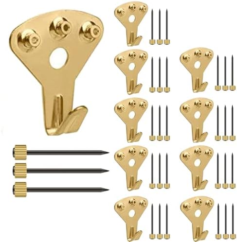 壁掛け フック 10個入 耐荷重約34kg 強力 画鋲フック ピン おしゃれ 石膏ボード 木壁対応