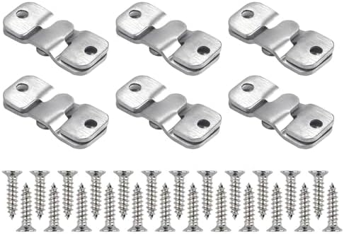 額縁フック 6組入り 吊り下げ金具 44x19mm ステンレス製 絵画 フォトフレーム用