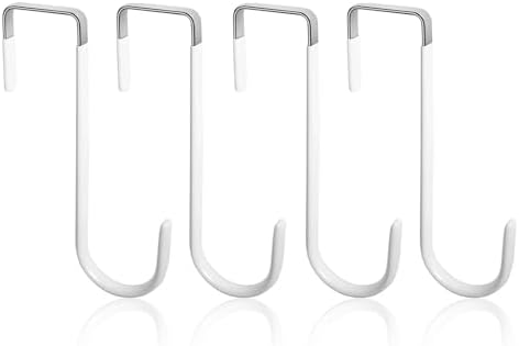 ドアフック 4個セット 取付け簡単 省スペース ゴムカバー キズ防止 静音 多機能 バッグ掛け用 便利グッズ(ホワイト)