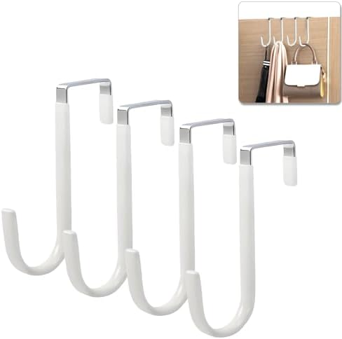 ドア フック ハンガー 省スペース 取り付け簡単 帽子 服 傘 タオル バッグ掛け用 4個セット
