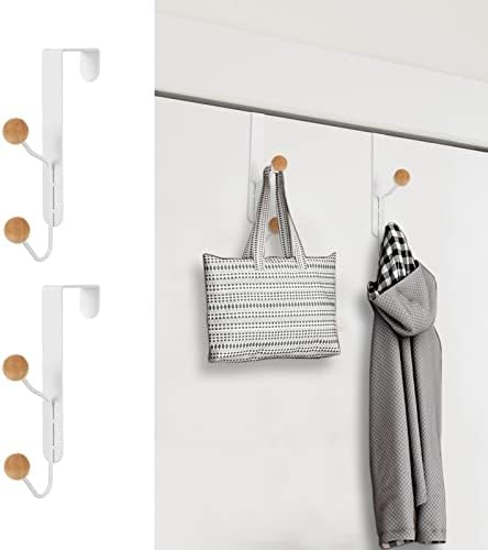 ドアハンガー ドアフック 2個セット フックドア ハンガー掛け 取付け簡単 カバン掛け フック タオル バッグ 帽子 傘 収納 工具不要 省スペース おしゃれ (白)