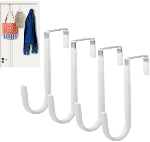 ドア フック ハンガー 服 帽子 バッグ 取付け簡単 省スペース ホワイト 4個セット