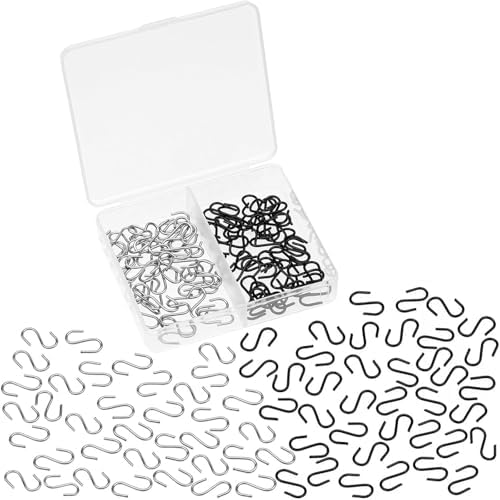 ミニ S字 フック 収納 小物掛け 100個セット ブラック ホワイト