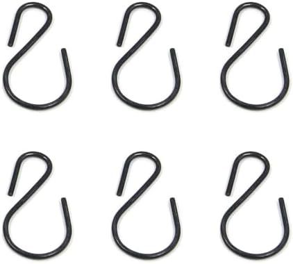 Rakuten - S字 フック ブラック 4.6cm×6個 収納用 クローゼット 洗面所 玄関 お風呂用