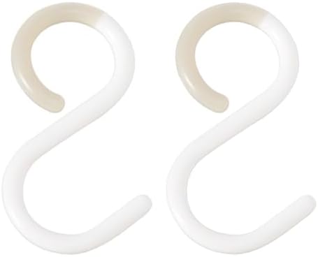 S字フック 4個セット 9cm 柔軟性素材 脱落防止 お風呂 キッチン 室内小物掛け (ホワイト)