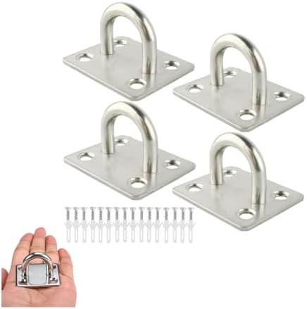Rakuten - スクエアアイパッドプレート ネジ付き 4個セット 固定取り付け金具用品 46x36mm