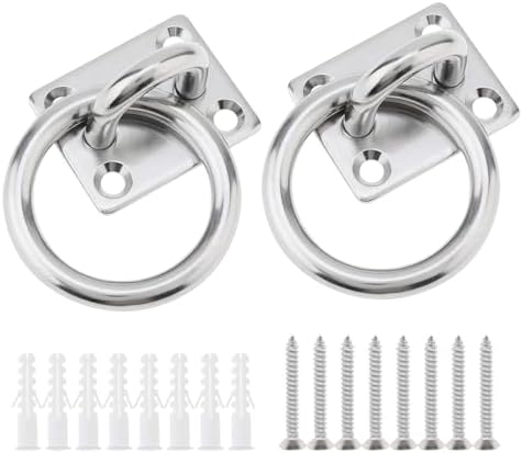 Rakuten - 天井フック セット 吊り下げ金具 8mm パッドアイ 壁面フック U字型 錆びない 耐食性 高強度 取り付け用